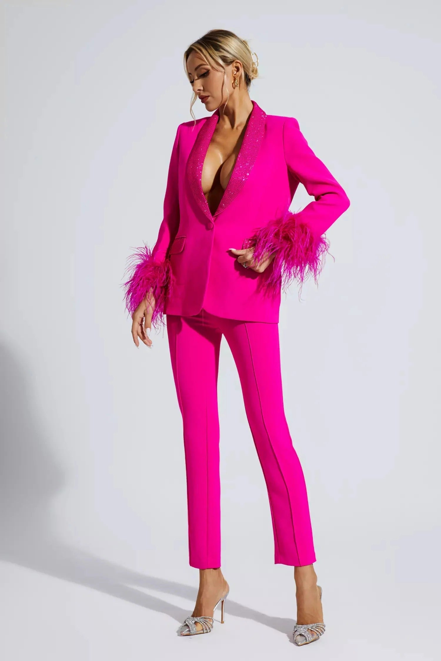 Variant image for Ensemble Tailleur Femme Éblouissant au Style Élégant-1