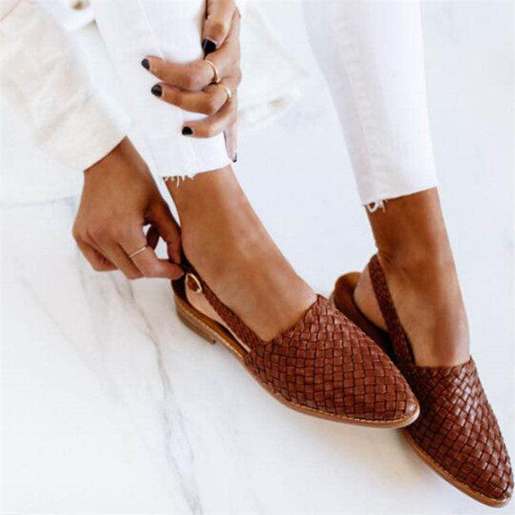 Ballerines Femme Tressées Confortables au Style Élégant 0