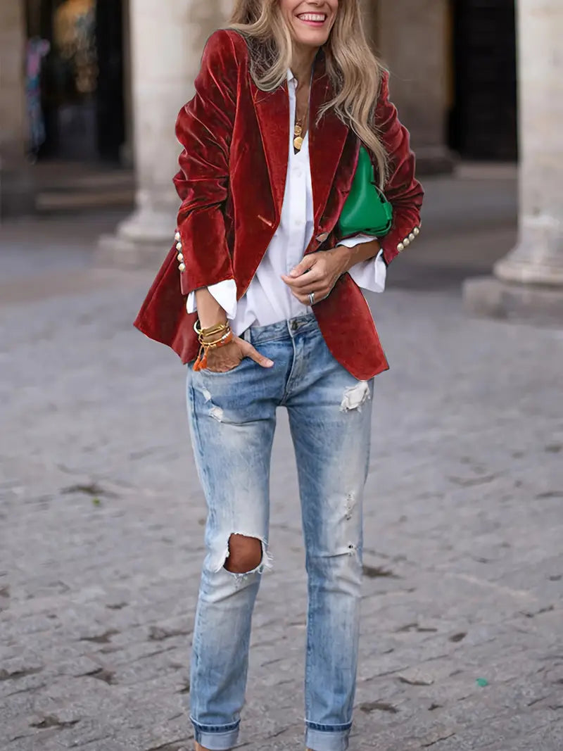 Blazer Femme Chic à Coupe Ajustée pour un Style Élégant 6