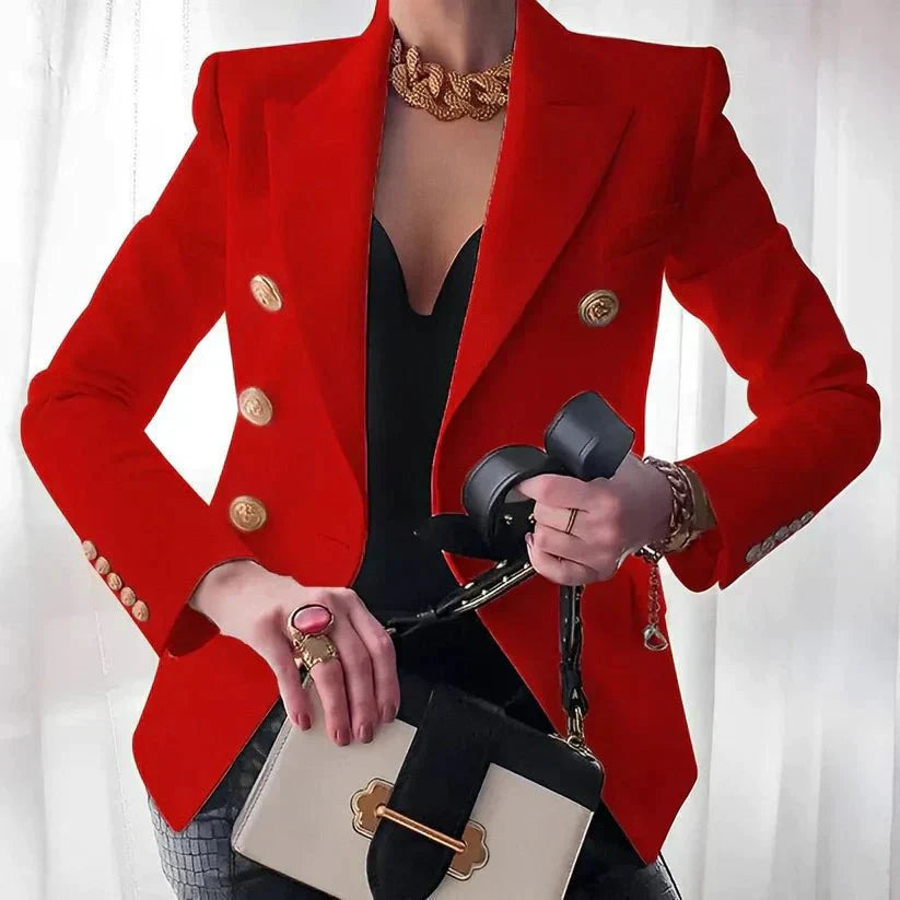 Blazer Femme Double Boutonnage Élégant au Style Sophistiqué 3