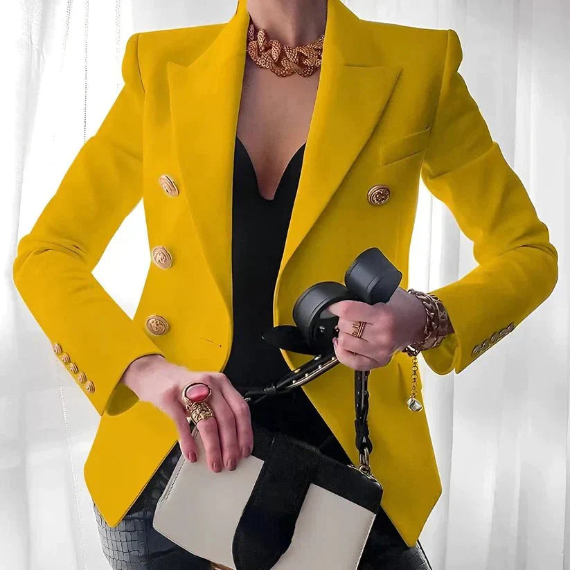 Blazer Femme Double Boutonnage Élégant au Style Sophistiqué 4