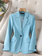 Blazer Femme Rose Slim Fit Élégant avec Revers Classique 0