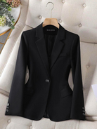 Blazer Femme Rose Slim Fit Élégant avec Revers Classique 3