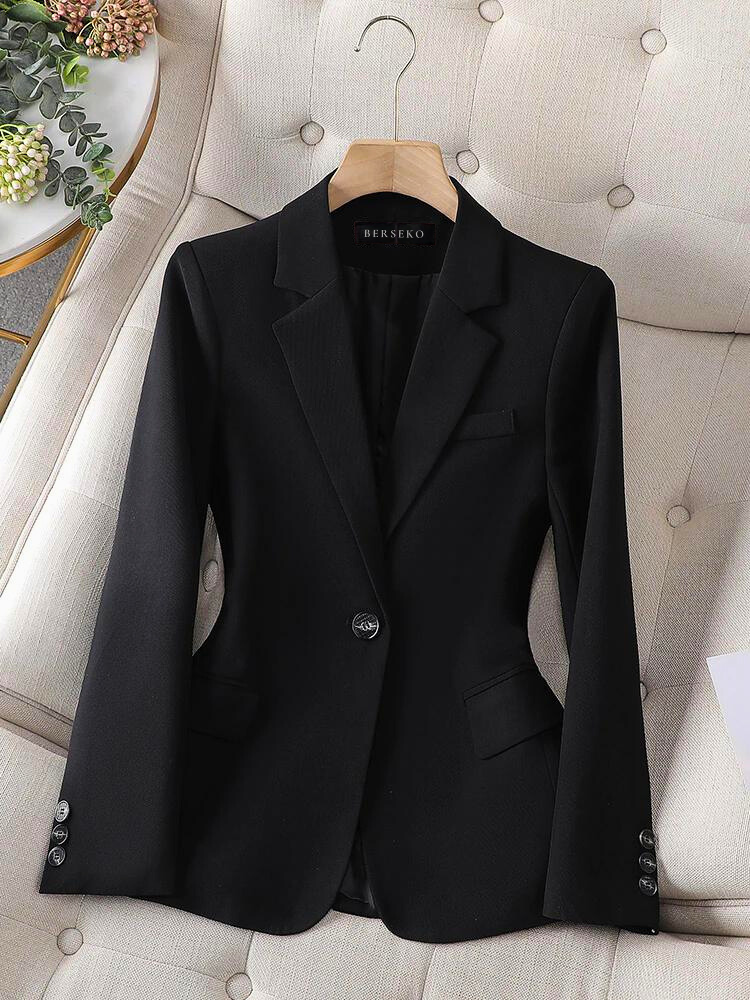 Blazer Femme Rose Slim Fit Élégant avec Revers Classique 3