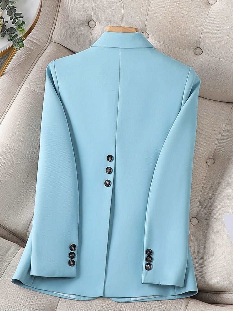 Blazer Femme Rose Slim Fit Élégant avec Revers Classique 4