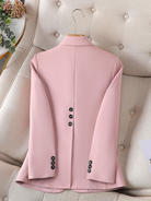 Blazer Femme Rose Slim Fit Élégant avec Revers Classique 5