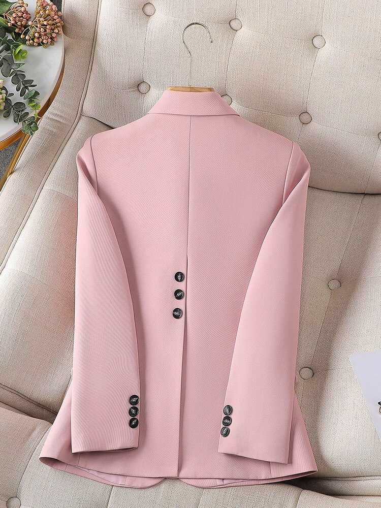 Blazer Femme Rose Slim Fit Élégant avec Revers Classique 5