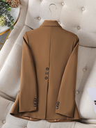 Blazer Femme Rose Slim Fit Élégant avec Revers Classique 6