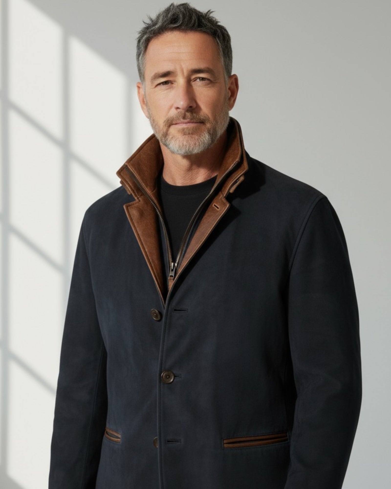 Blazer Homme – Veste Élégante en Faux Suède avec Col Montant pour un Style Sophistiqué en Automne/Hiver 4