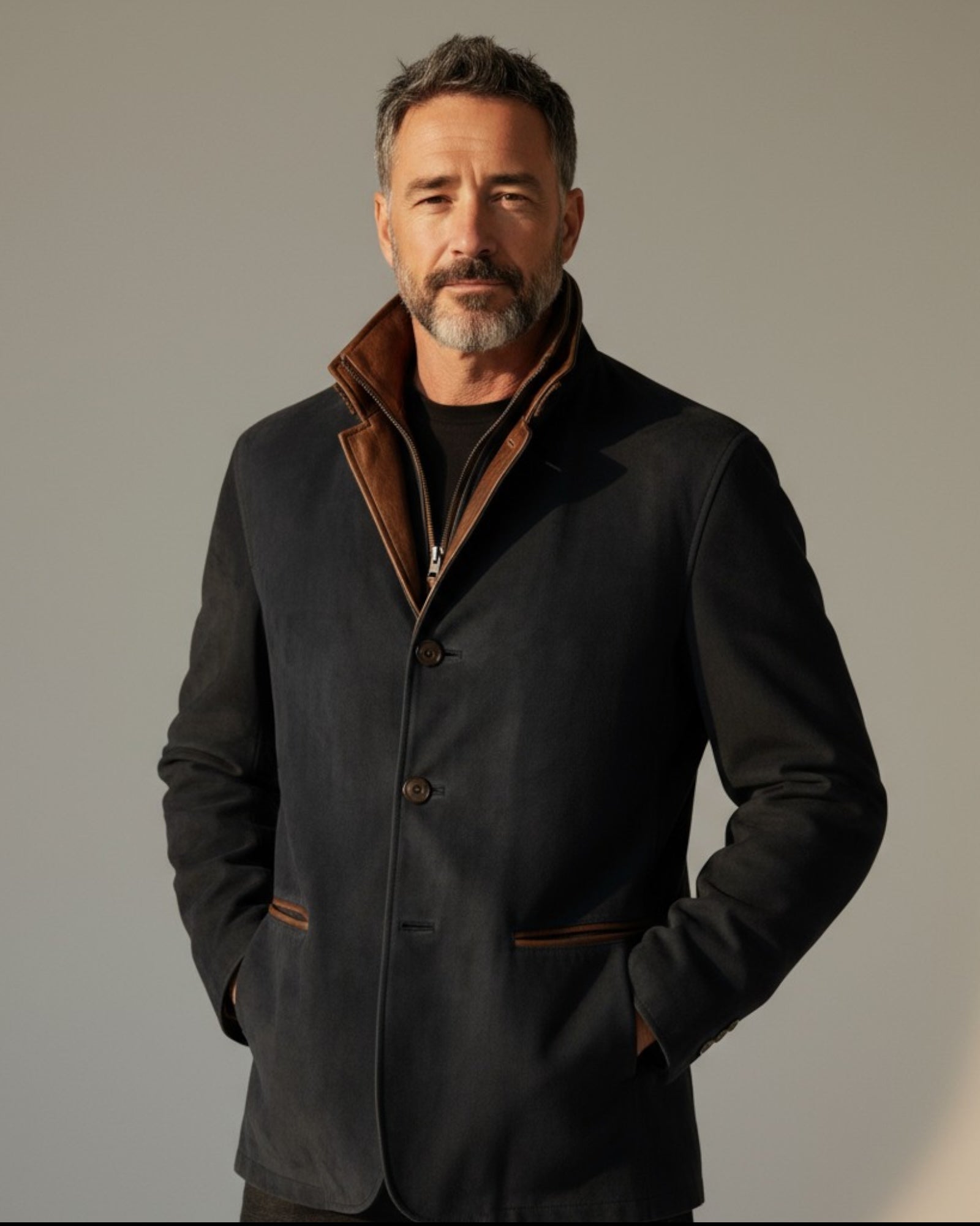 Blazer Homme – Veste Élégante en Faux Suède avec Col Montant pour un Style Sophistiqué en Automne/Hiver 5