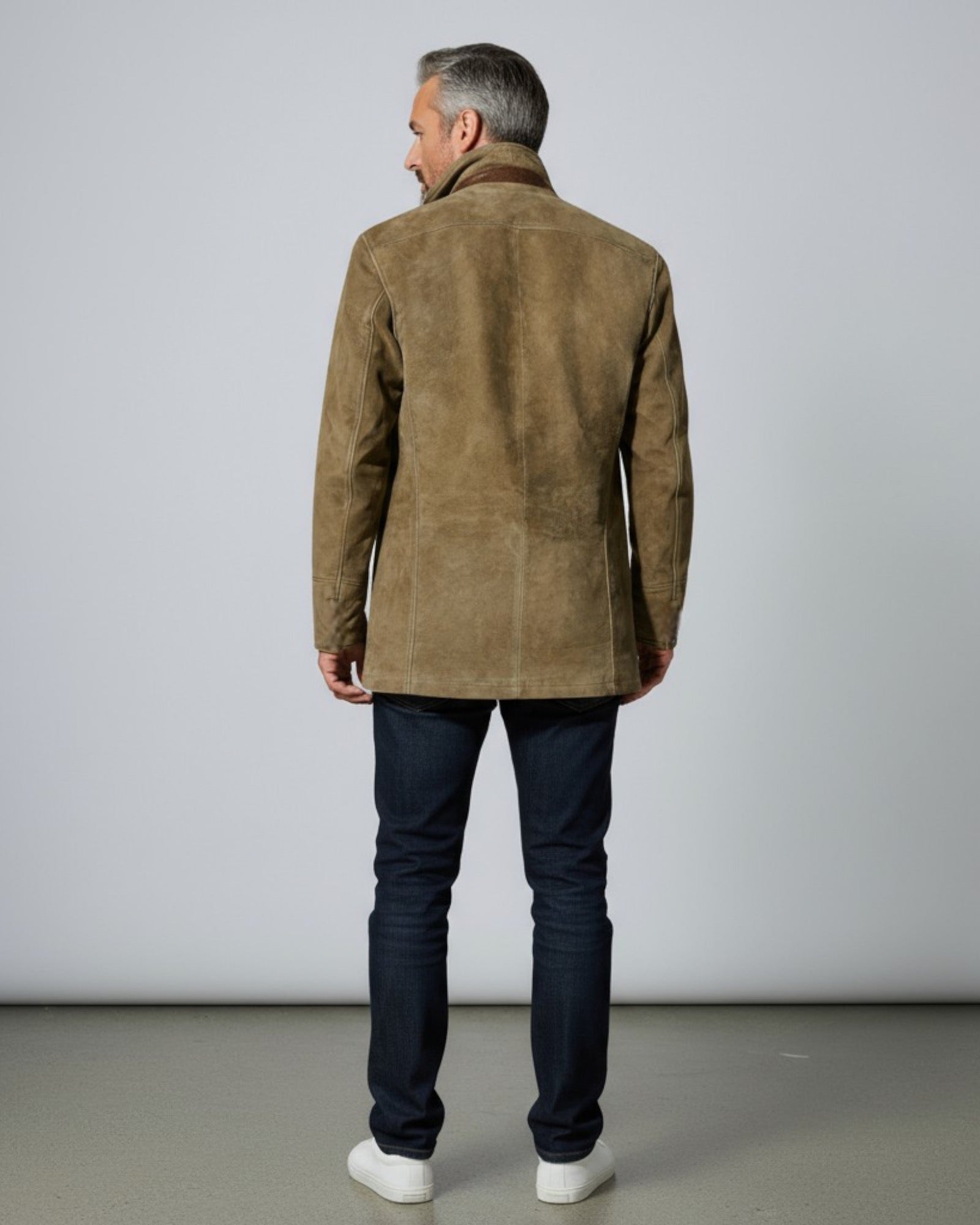 Blazer Homme – Veste Élégante en Faux Suède avec Col Montant pour un Style Sophistiqué en Automne/Hiver 6