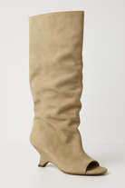 Bottes Hautes à Talons Épais avec orteils Peep Élégantes et Confortables pour Femmes 0