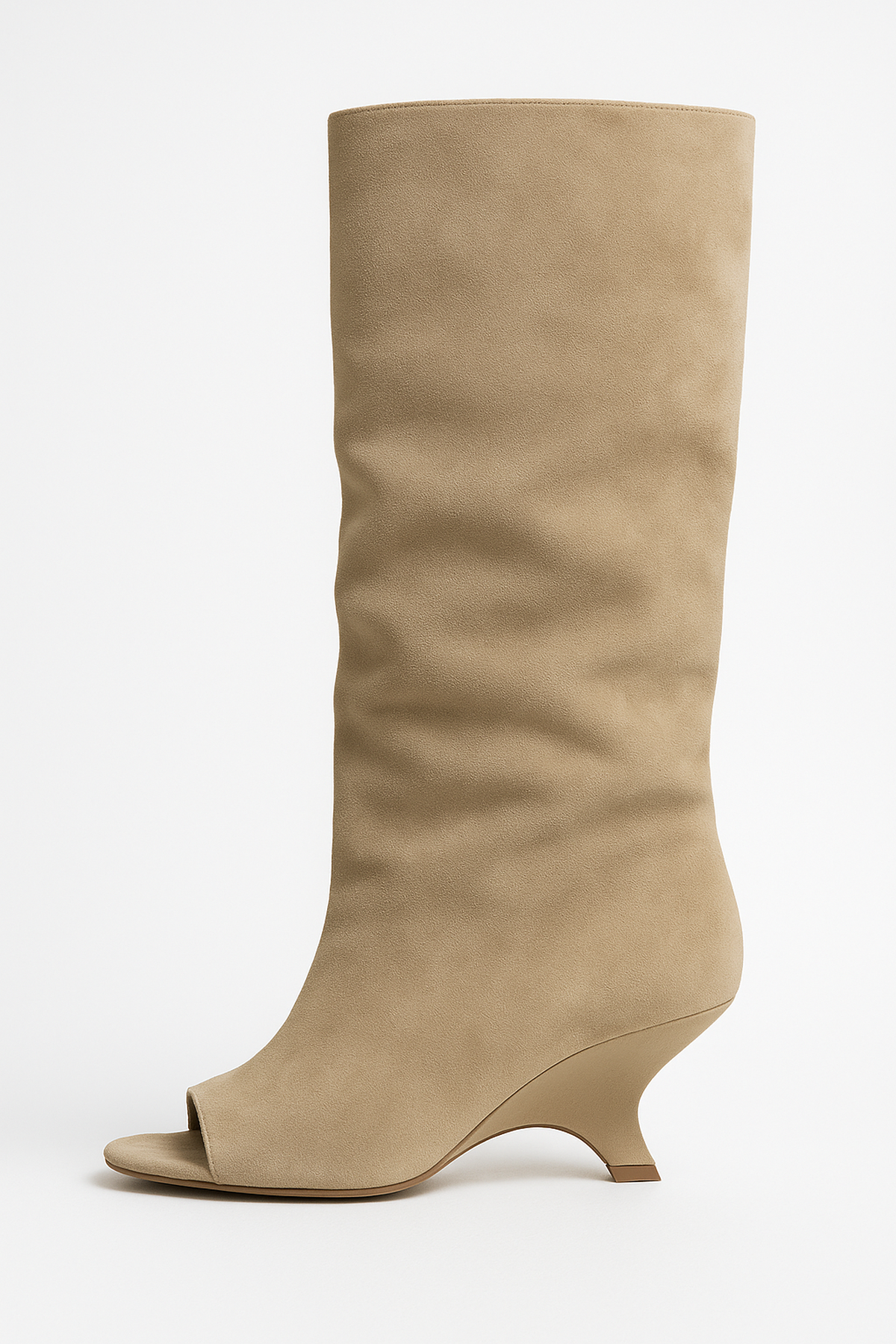 Bottes Hautes à Talons Épais avec orteils Peep Élégantes et Confortables pour Femmes 1