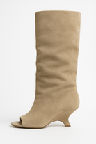 Bottes Hautes à Talons Épais avec orteils Peep Élégantes et Confortables pour Femmes 1