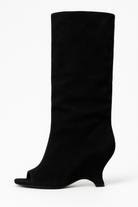 Bottes Hautes à Talons Épais avec orteils Peep Élégantes et Confortables pour Femmes 4