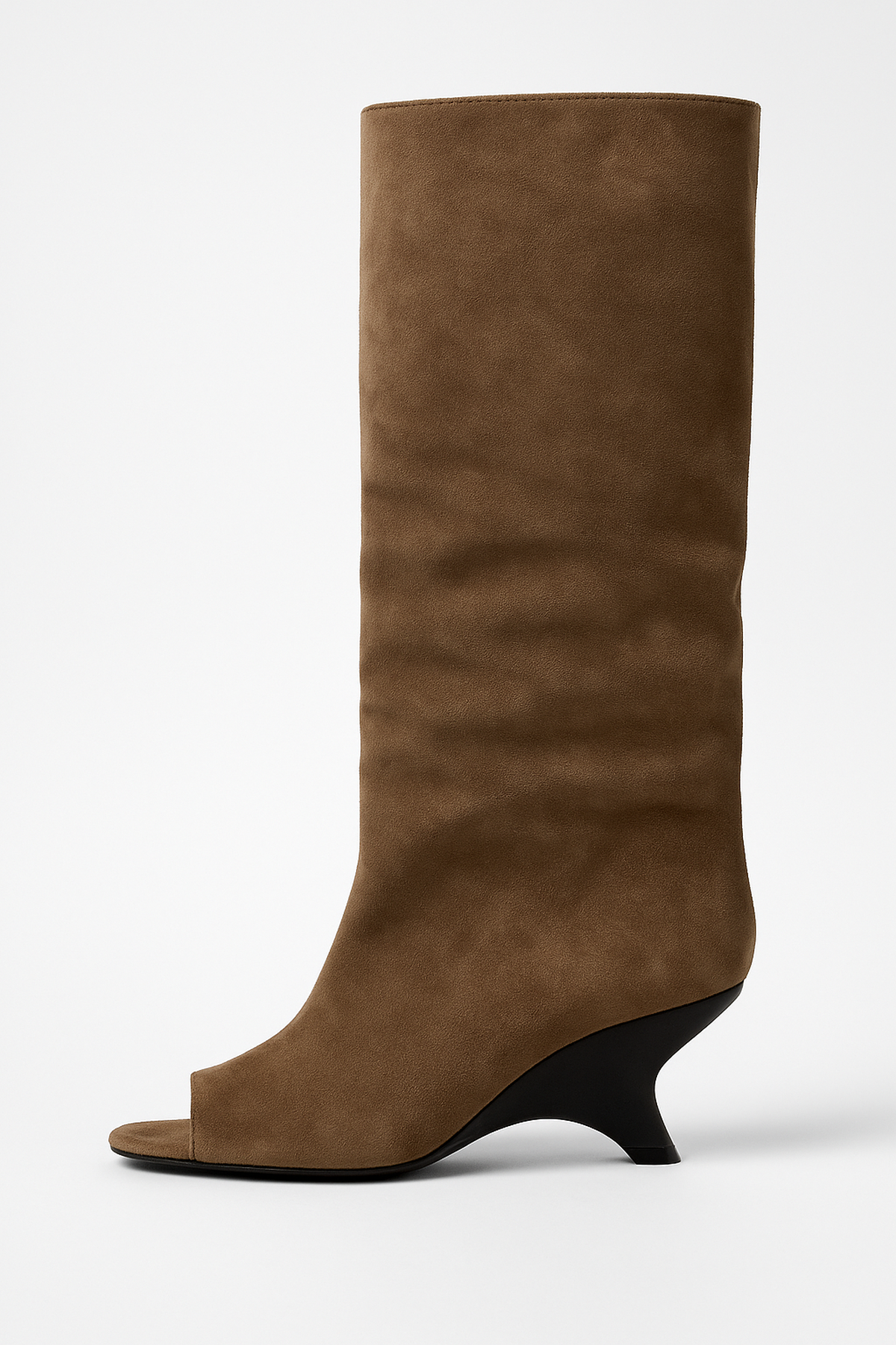 Bottes Hautes à Talons Épais avec orteils Peep Élégantes et Confortables pour Femmes 6