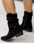 Bottines Élégantes Femme à Talon Bas avec Fermeture Éclair Latérale, Confort Optimal 2