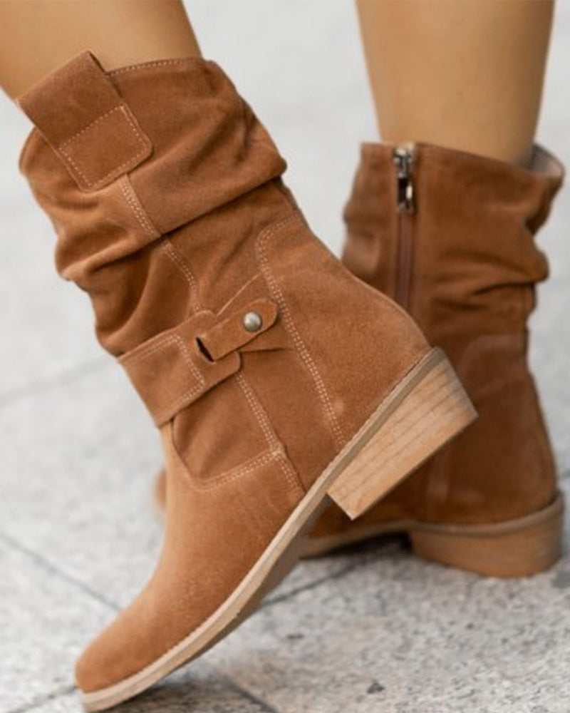 Bottines Élégantes Femme à Talon Bas avec Fermeture Éclair Latérale, Confort Optimal 3