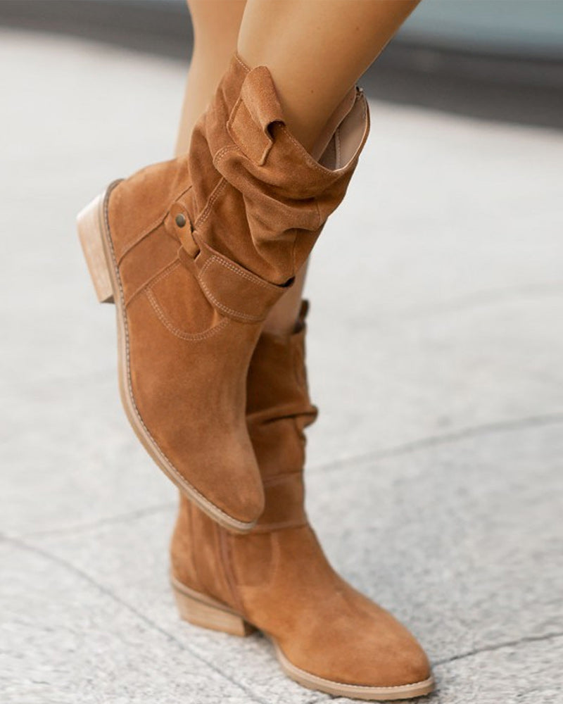 Bottines Élégantes Femme à Talon Bas avec Fermeture Éclair Latérale, Confort Optimal 5