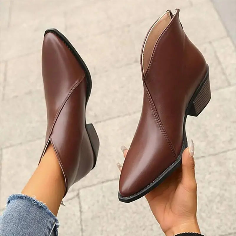 Bottines Élégantes Femme à Talon Élevé et Bout Pointu pour un Style Raffiné 1
