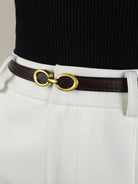 Ceinture Femme Luxe avec Boucle Dorée Élégante 0
