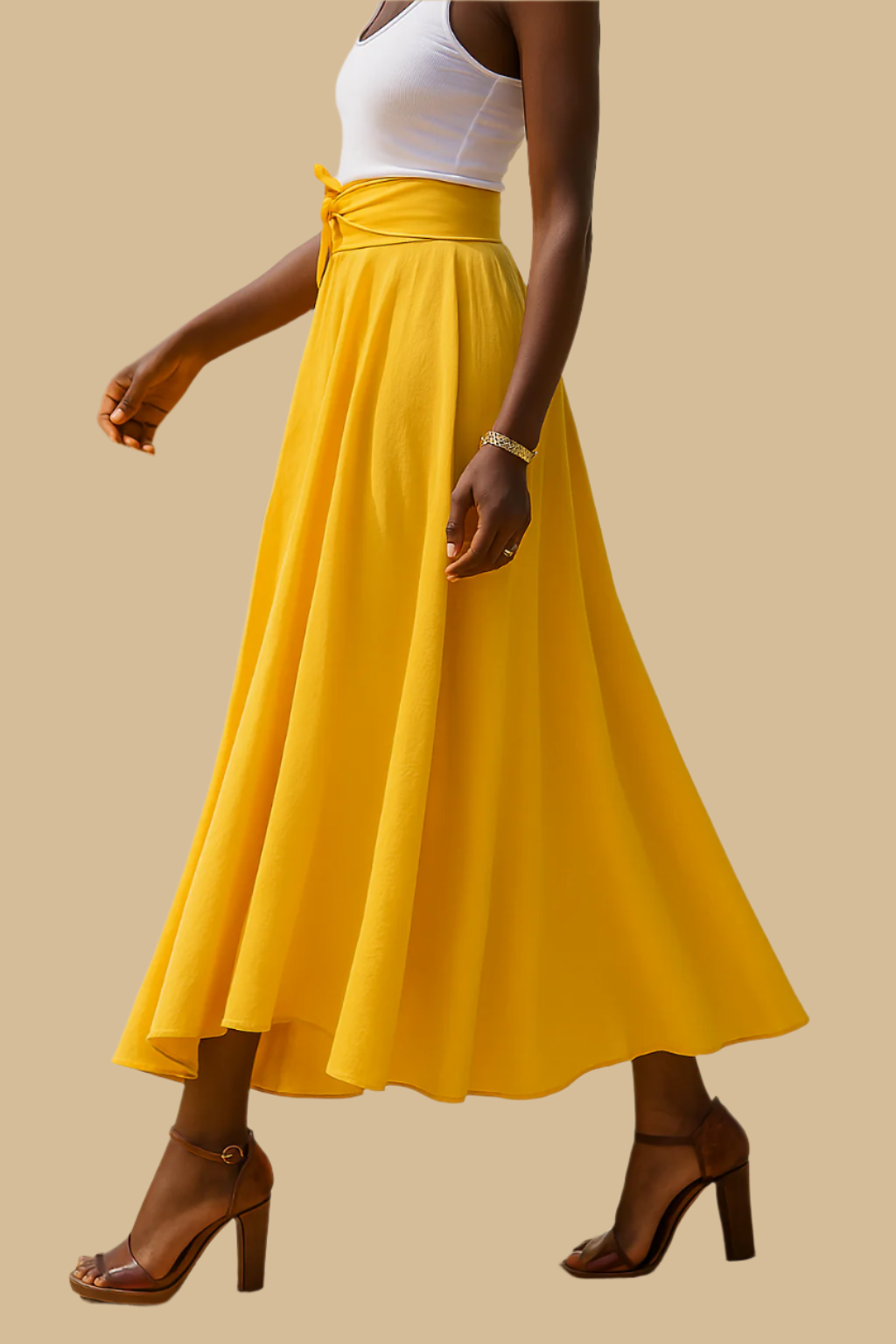 Variant image for Jupe Longue Femme Élégante avec Détail de Nœud Flatteur-13
