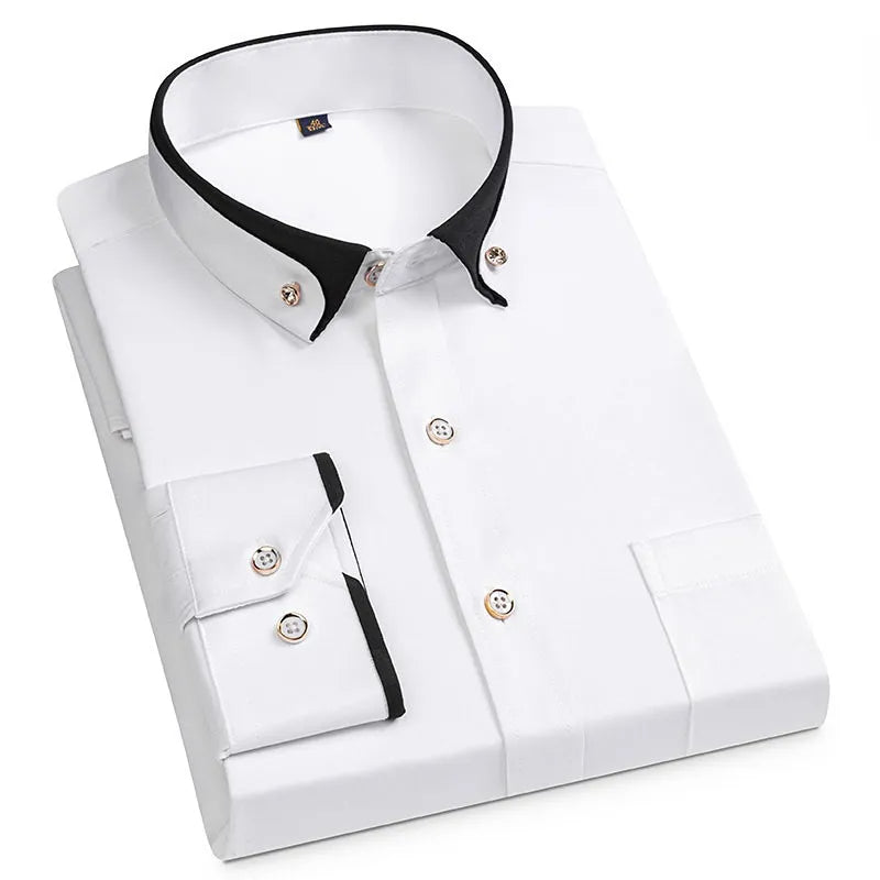 Chemise Extensible Élégante pour Hommes avec Col Montant et Confort Optimal 3