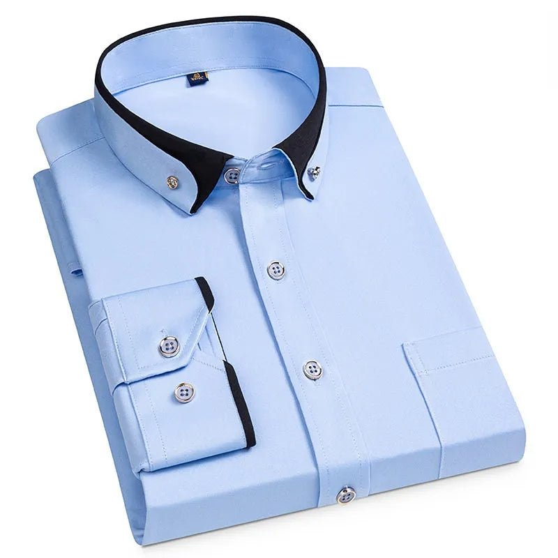 Chemise Extensible Élégante pour Hommes avec Col Montant et Confort Optimal 7