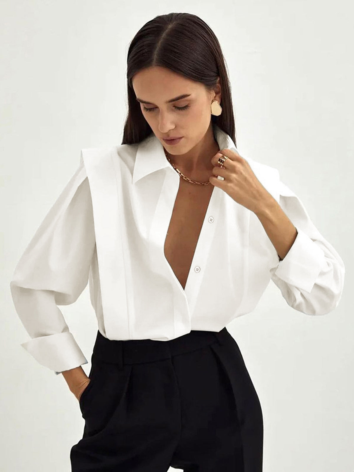 Chemise Femme – Élégance Classique en Coton Confortable pour le Quotidien et le Bureau 1