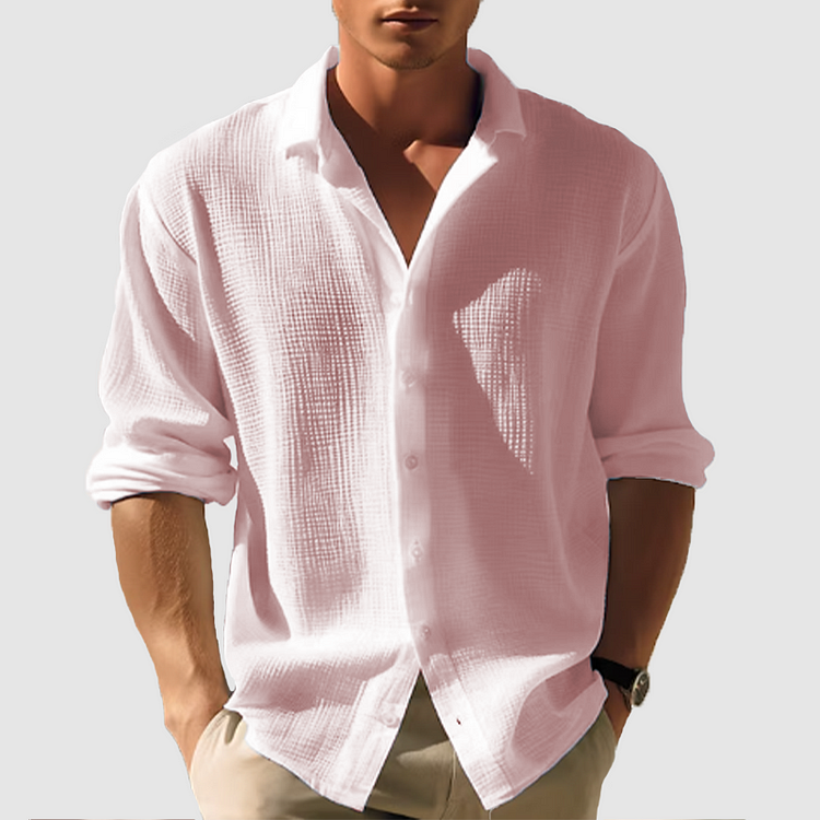 Chemise Homme Décontractée à Manches Longues au Col Élégant 3