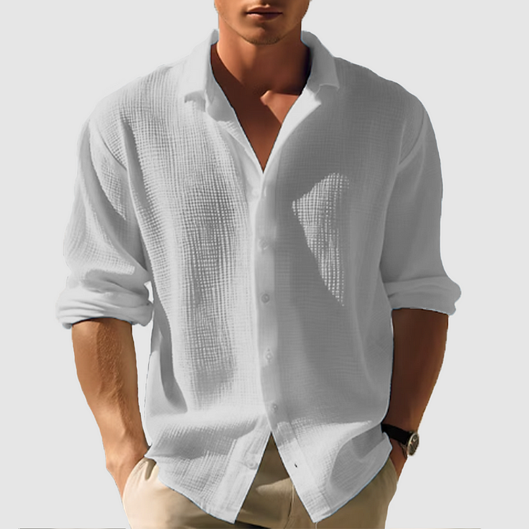 Chemise Homme Décontractée à Manches Longues au Col Élégant 4