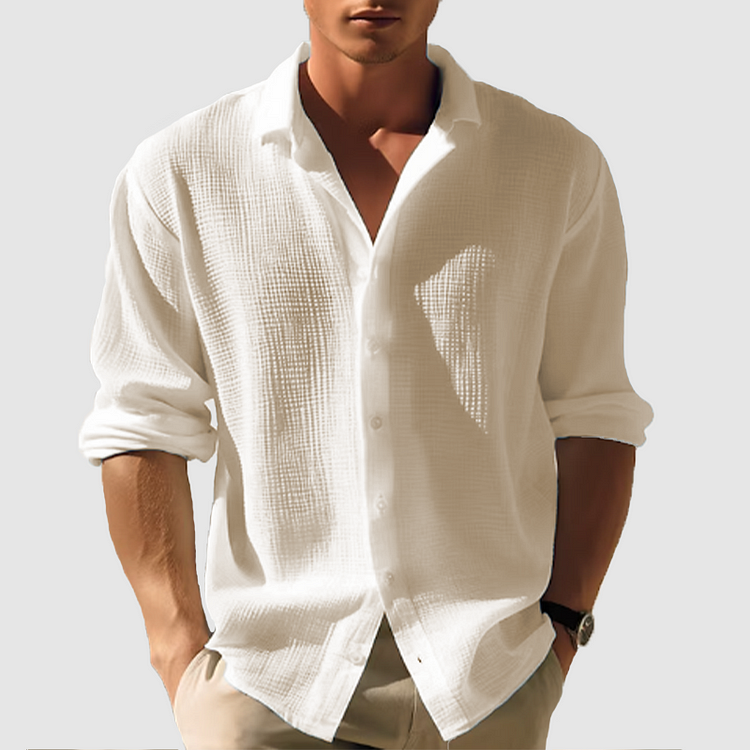 Chemise Homme Décontractée à Manches Longues au Col Élégant 5