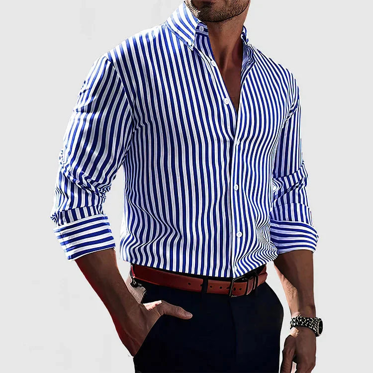 Chemise Homme Rayée Élégante et Confortable 0