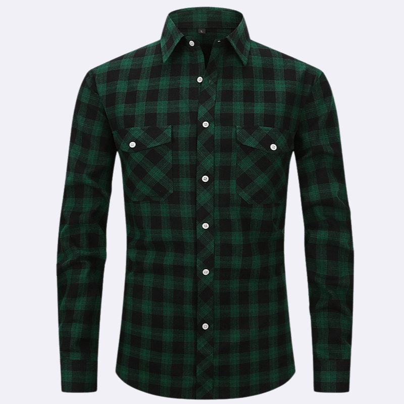 Chemise Homme en Flanelle à Carreaux – Élégante et Confortable Pour Détente Quotidienne 10