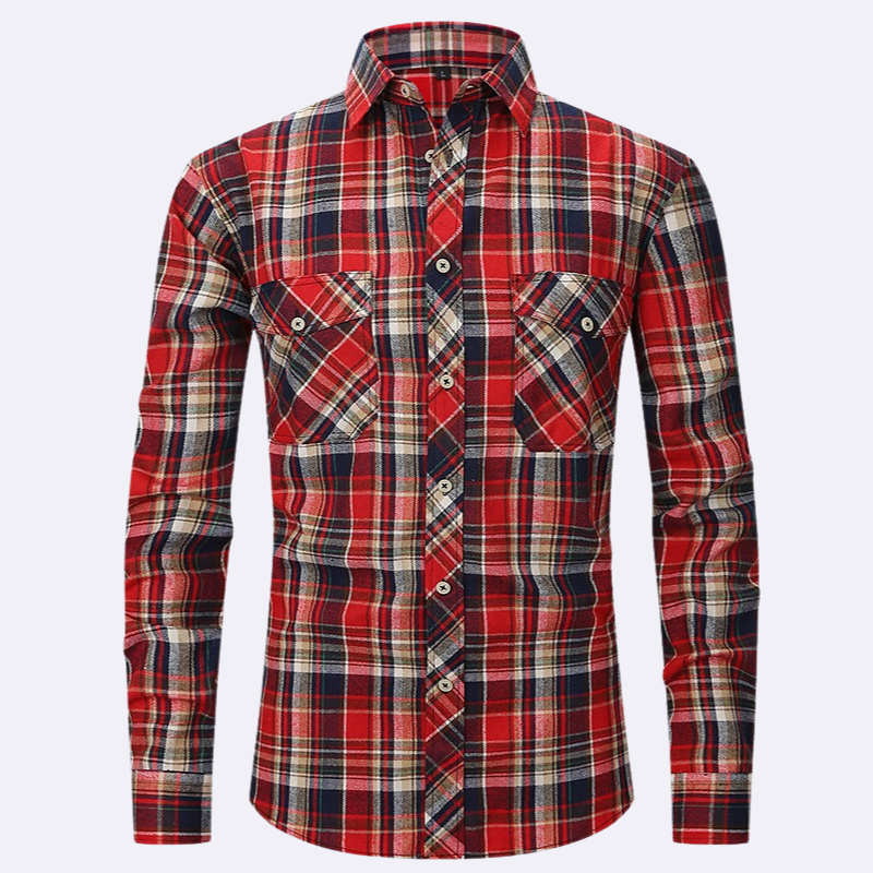 Chemise Homme en Flanelle à Carreaux – Élégante et Confortable Pour Détente Quotidienne 13