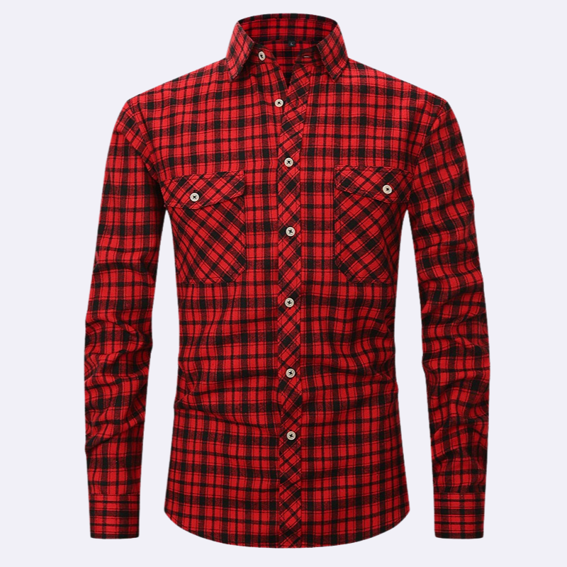 Chemise Homme en Flanelle à Carreaux – Élégante et Confortable Pour Détente Quotidienne 2