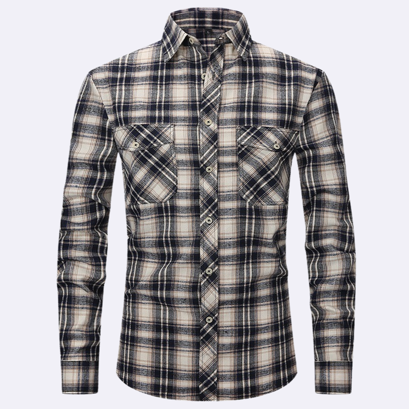 Chemise Homme en Flanelle à Carreaux – Élégante et Confortable Pour Détente Quotidienne 3