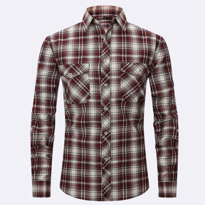 Chemise Homme en Flanelle à Carreaux – Élégante et Confortable Pour Détente Quotidienne 8