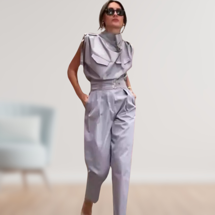 Combinaison Femme Chic Cintrée au Style Élégant 3