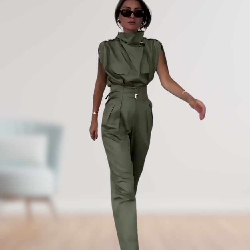 Combinaison Femme Chic Cintrée au Style Élégant 4