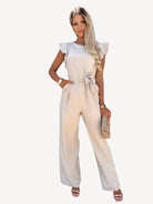Combinaison Femme Chic à Manches Volantes pour un Style Élégant 0