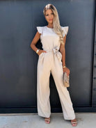 Combinaison Femme Chic à Manches Volantes pour un Style Élégant 1