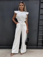Combinaison Femme Chic à Manches Volantes pour un Style Élégant 2