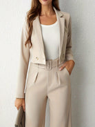 Ensemble Tailleur Femme Élégant avec Pantalon Large Confortable 2