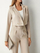 Ensemble Tailleur Femme Élégant avec Pantalon Large Confortable 4
