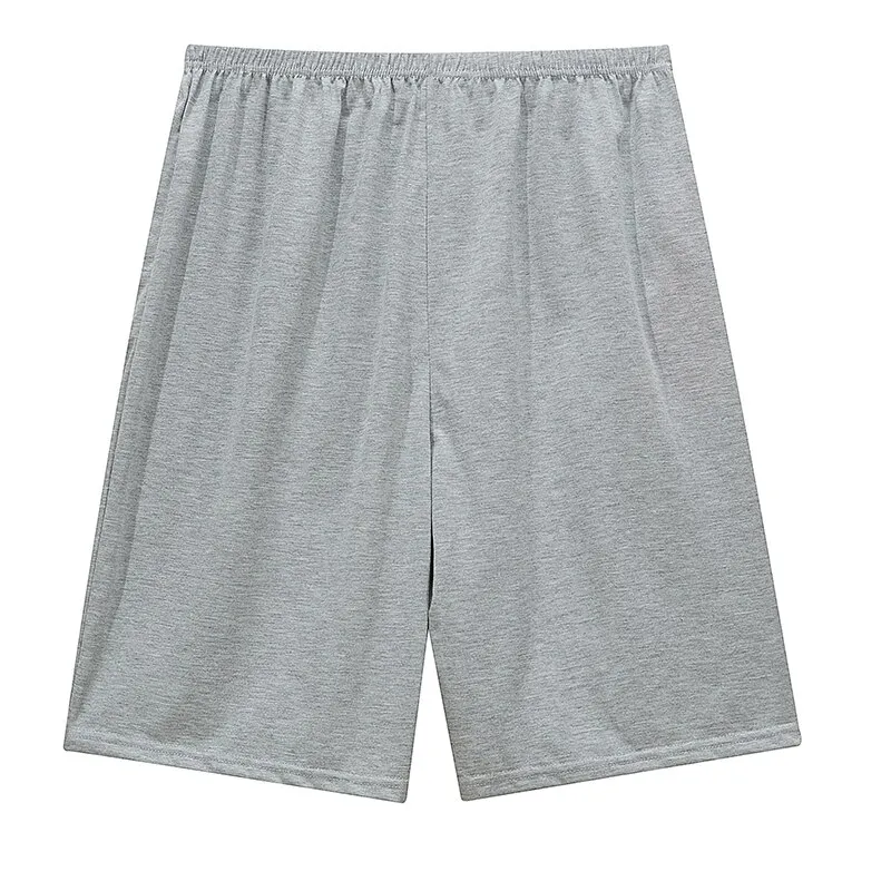 Short du pyjama homme Henri, en tissu gris clair léger et respirant, doté d’une taille élastique pour un confort optimal pendant la nuit ou à la maison.
