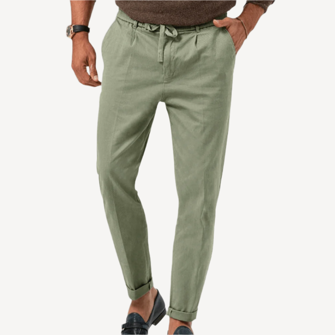 Pantalon Lin Homme Décontracté et Confortable pour l'Été-1