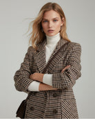 Manteau Blazer Femme – Élégant Motif Pied-de-Poule pour un Style Polyvalent et Confort Optimal 0