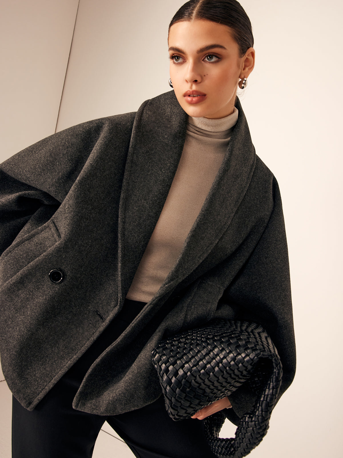 Manteau Hiver Femme Long – Élégant en Tweed avec Poches Pratiques pour un Confort Optimal 4