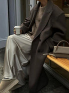 Manteau Hiver Femme Oversize – Élégant Col à Revers et Fente Haute pour un Confort Optimal 0